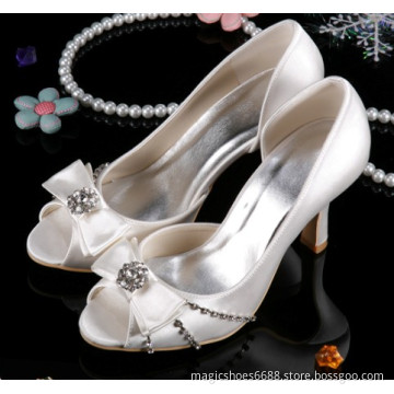 Crystal Stones Wedding Shoes Bridal Sandals With Bow